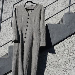 VINTAGE Black and White Gingham Dress